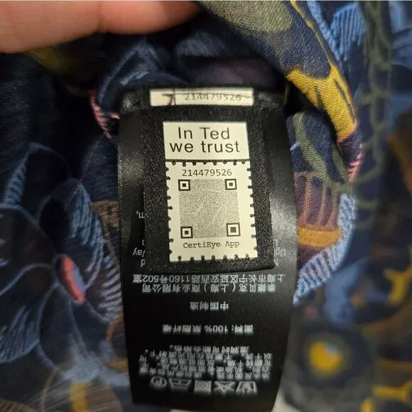 🐢 Ted Baker Juvena Floral Printed waterfall ruffle long sleeve top.Size 1.